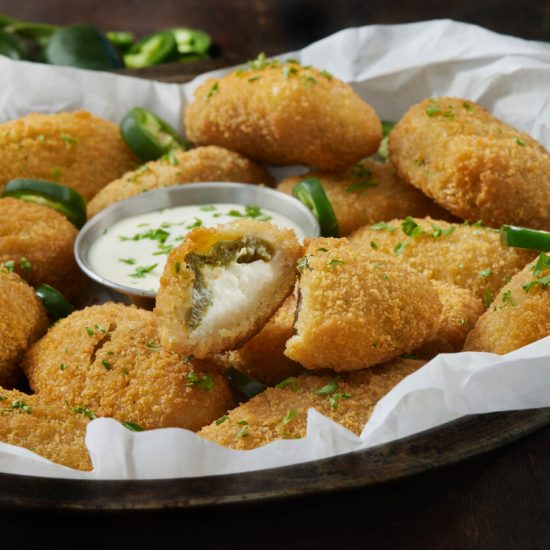 Jalapeño Poppers are a spicy and savory appetizer, perfect for those who love a little heat.