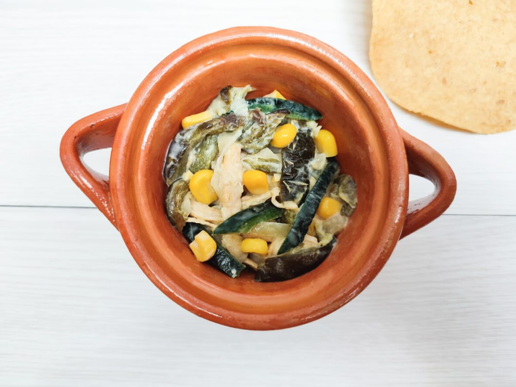 This vegetarian-friendly version of Rajas con Crema